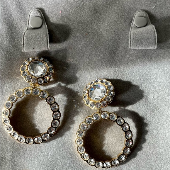 Christian Dior huge door knocker rhinestone earrings. 80’s - Picture 6 of 7
